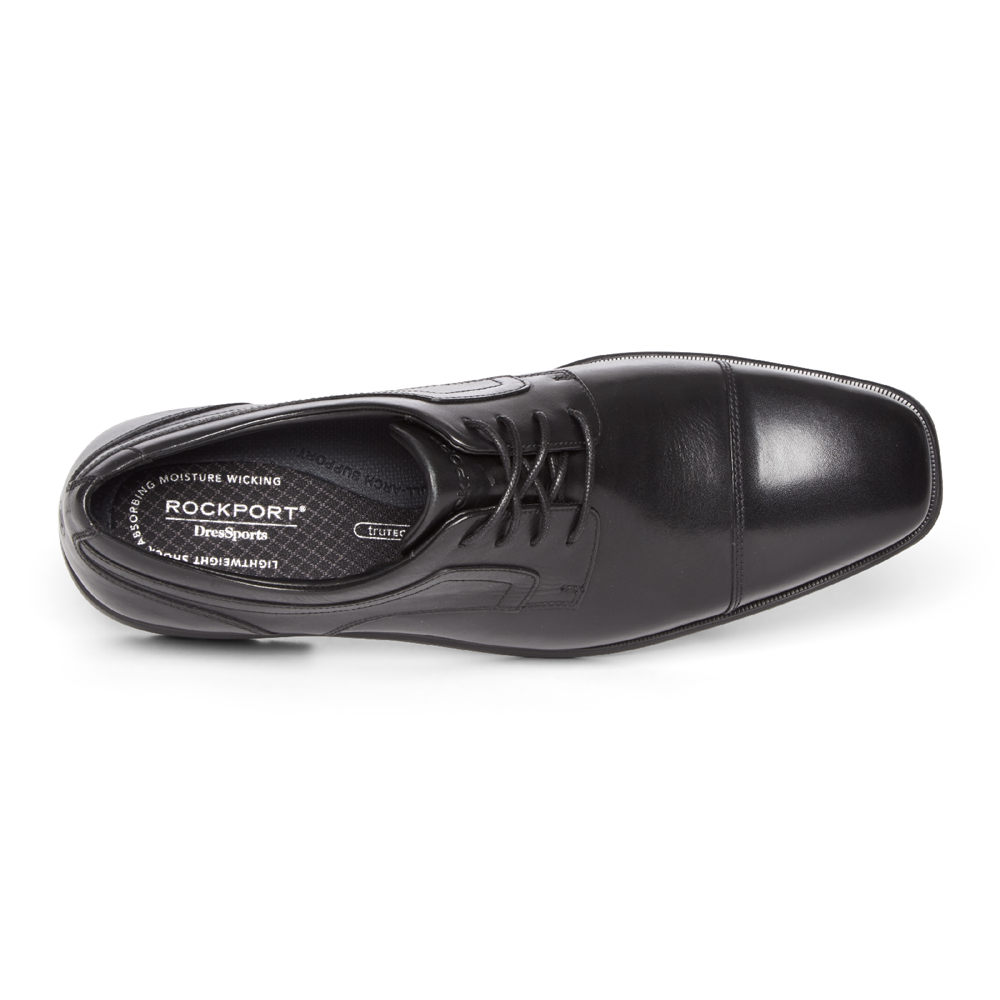 Rockport Dress Shoes For Mens Black - Dres Sports Business 2 Plain Cap Toe - FT7631482